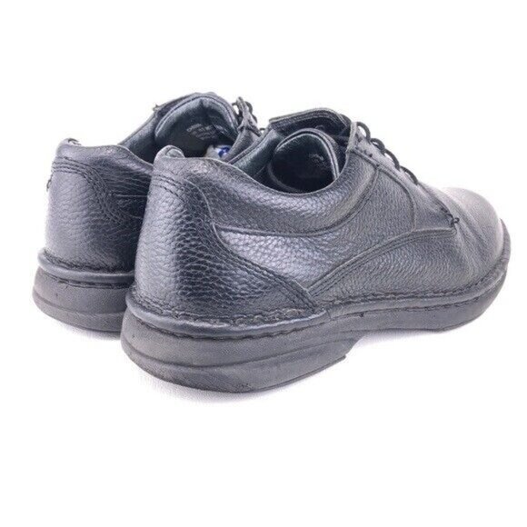 Aetrex Pebbled Black Leather Plain Toe Oxfords 10.5M
